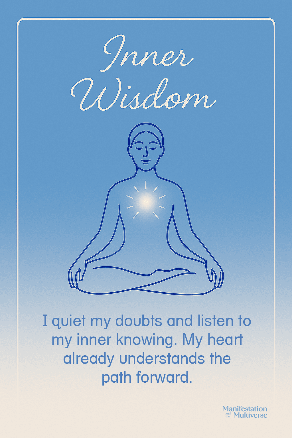 Inner Wisdom affirmation card - Manifestation and the Multiverse Book by Moon Li and Jonathan Soul