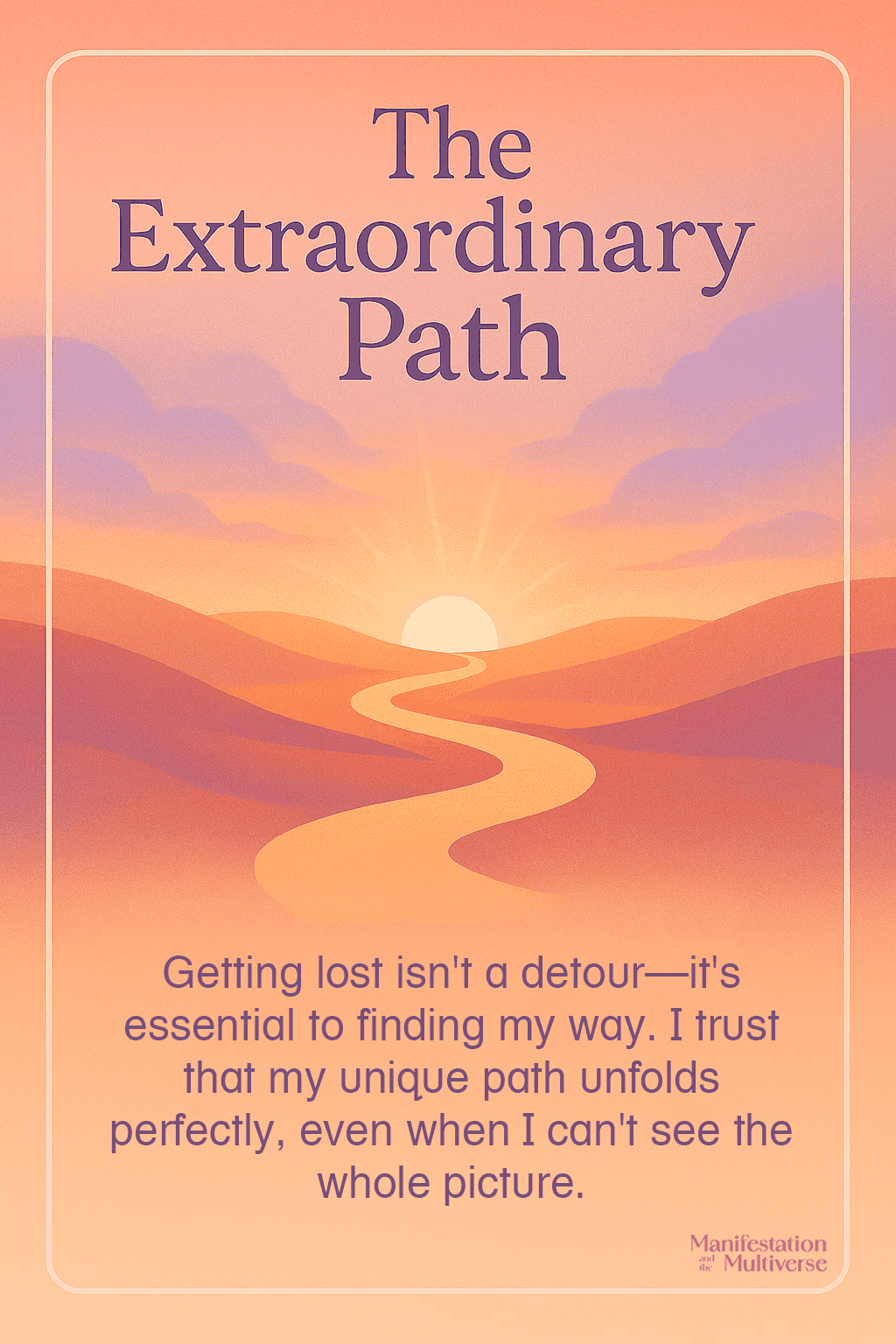 The Extraordinary Path affirmation card - Manifestation and the Multiverse Book by Moon Li and Jonathan Soul