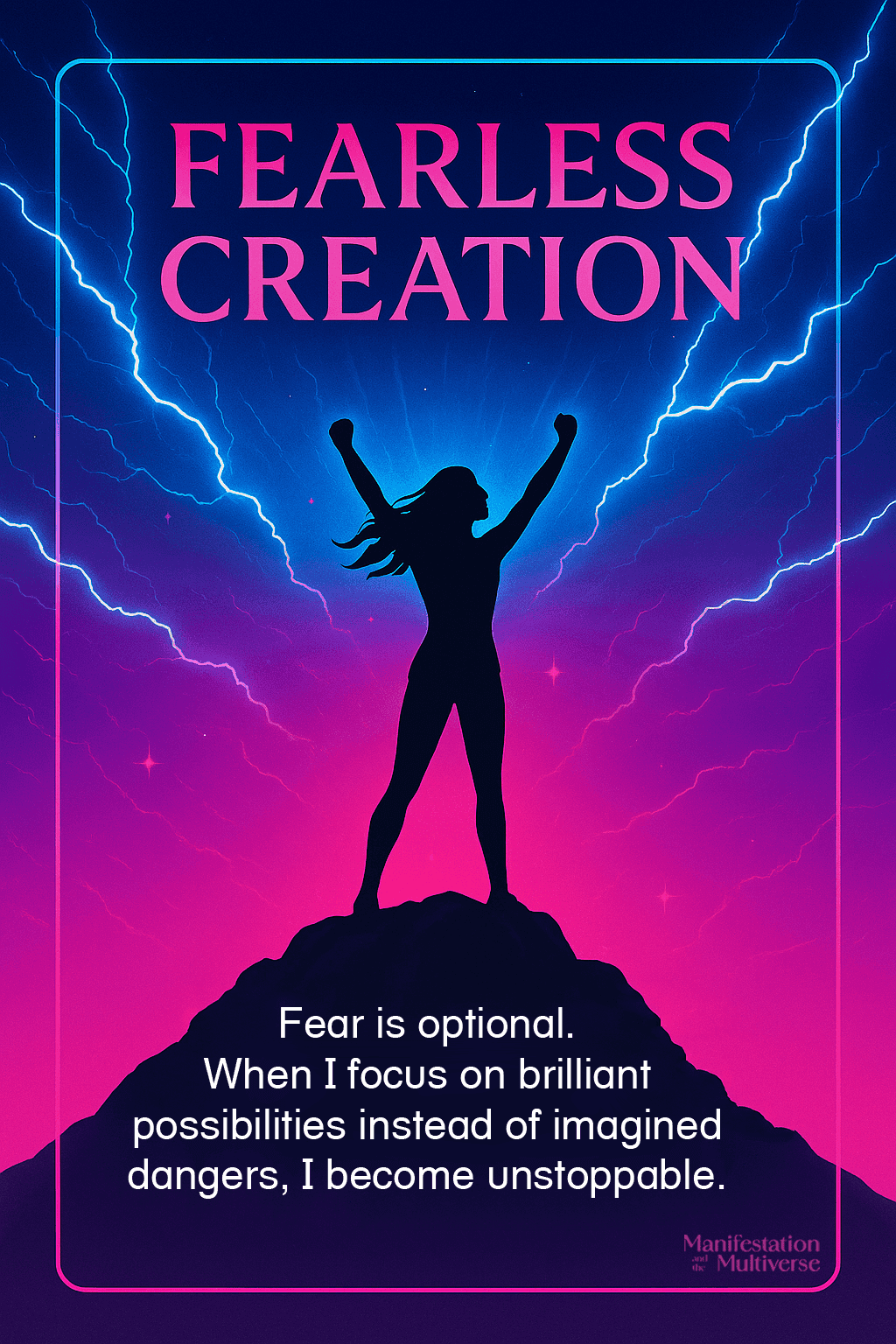 Fearless Creation affirmation card - Manifestation and the Multiverse Book by Moon Li and Jonathan Soul